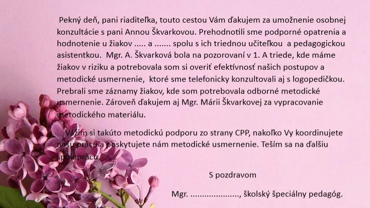 Metodické vedenie a podpora pedagogických a odborných zamestnancov